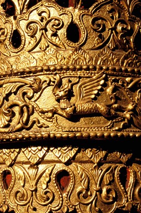 Framed Decorated Column, Sule Paya, Yangon, Myanmar Print