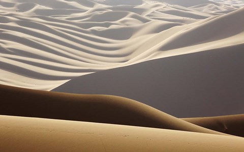 Framed Abstract of desert shapes, Badain Jaran Desert, Inner Mongolia, China Print