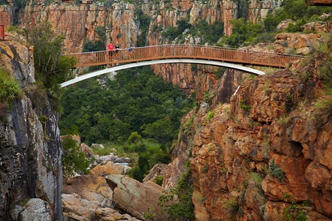 Framed Footbridge over Blyde River, Blyde River Canyon Reserve, South Africa Print