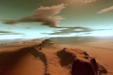 Framed Overhead view of a vast desert wilderness Print