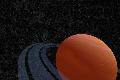 Framed beautiful planet with rings Print