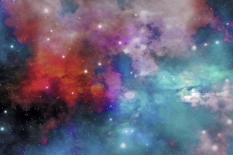 Framed Cloud and star remnants after a supernova explosion Print