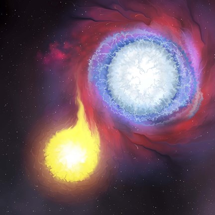 Framed binary star system Print