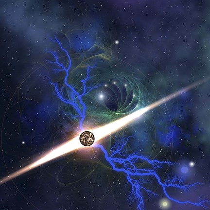 Framed brilliant star in the universe Print