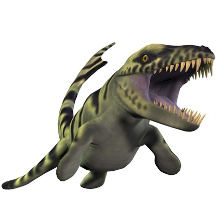 Framed Dakosaurus, white background Print