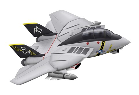 Framed Cartoon illustration of a F-14 Tomcat Print