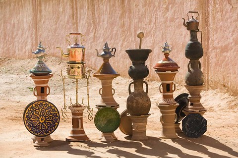 Framed Moroccan vases, Todra Gorge Area, Tinerhir, Morocco Print