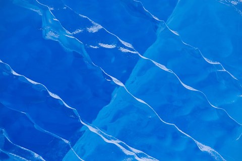 Framed Melt Ridges on Deep Blue Iceberg, Antarctic Peninsula Print