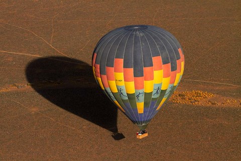 Framed Hot air balloon over Namib Desert, near Sesriem, Namibia, Africa. Print
