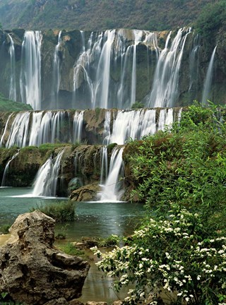 Framed Jiulong Waterfall, Qujing, Luoping County, Yunnan Province, China Print