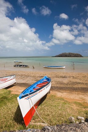 Framed Mauritius, Rodrigues Island, fishing boats Print
