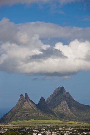 Framed Mauritius, Curepipe, Mountains from Trou aux Cerfs Print