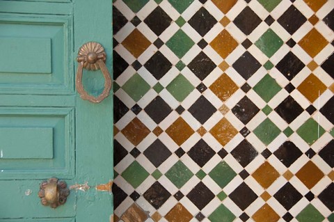 Framed Morocco, Islamic law courts, door knocker Print