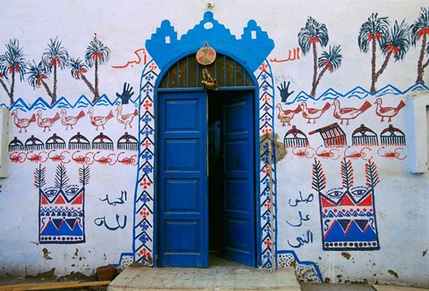 Framed Nubian Village Restaurant Across the Nile from Luxor, Egypt Print