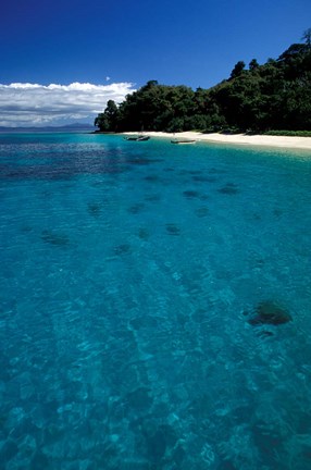 Framed Nosy Tanikely Surrounded by Deep Blue Ocean, Madagascar Print