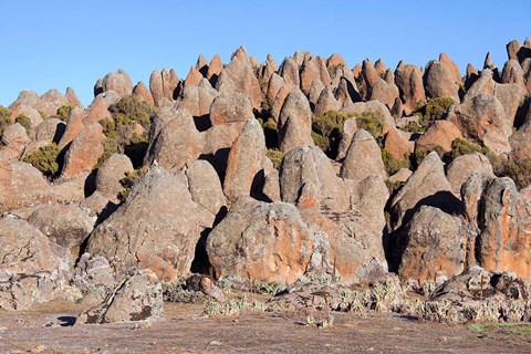 Framed Rafu Lava Flow rock formations, Sanetti Plateau, Bale Mountains, Ethiopia Print
