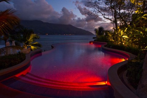 Framed Resort, Pool, Northolme Hotel, Mahe Island, Seychelles Print