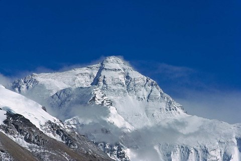 Framed Snowy Summit of Mt. Everest, Tibet, China Print
