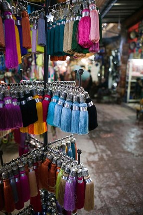Framed Tassles, The Souqs of Marrakech, Morocco Print