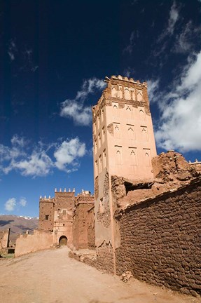 Framed Telouet Village, Ruins of the Glaoui Kasbah, South of the High Atlas, Morocco Print