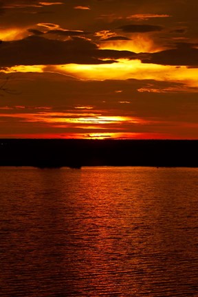 Framed Sunset over Chobe River from Sedudu Bar,Kasane, Botswana, Africa Print