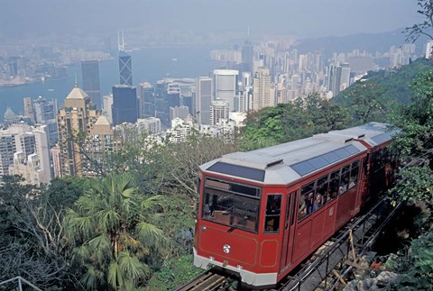 Framed Peak Tram, Victoria Peak, Hong Kong, China Print