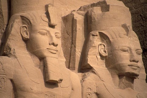 Framed Statues of Ramses II, Abu Simbel, Egypt Print