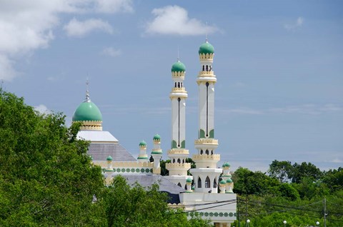 Framed Water Village Mosque, Bandar Seri Begawan, Darussalam, Brunei, Borneo Print