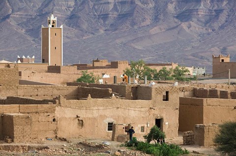 Framed Traditional Houses Outside Zagora, Draa Valley, Morocco Print