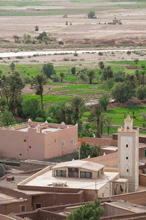 Framed Village in Late Afternoon, Amerzgane, South of the High Atlas, Morocco Print