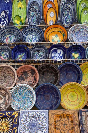 Framed Tunisian pottery, Port El Kantaoui, Tunisia Print