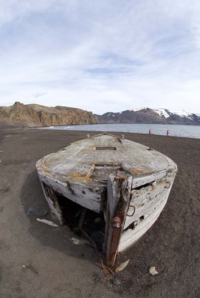 Framed Wooden whaling boat, Deception Island, Antarctica Print