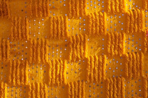 Framed Vertical rug on the wall, used as decoration. Print