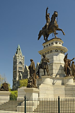 Framed Washington Monument Richmond Virginia Print