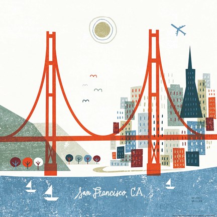 Framed Colorful San Francisco Print
