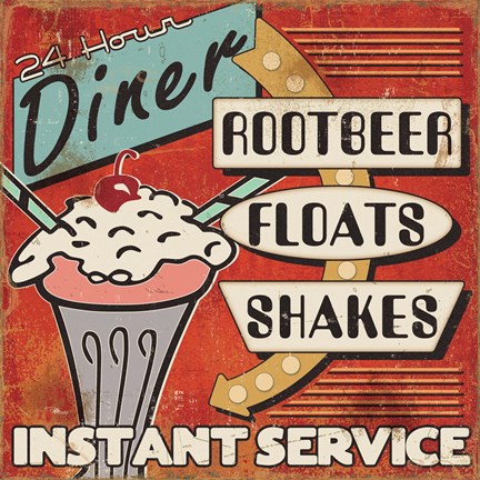 Framed Diners and Drive Ins III Print