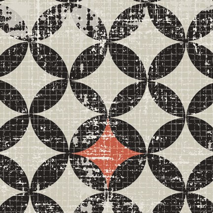 Framed Geometric Patchwork Puree Pumpkin Square IV Print