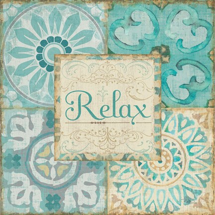 Framed Ocean Tales Tile VI Print