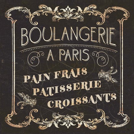 Framed Parisian Signs Square I no Border Print