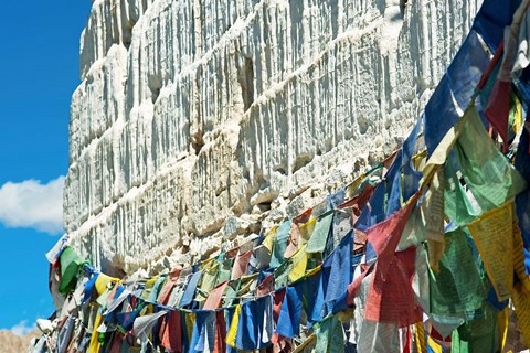 Framed Prayer Flags, Leh, Ladakh, India Print