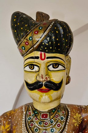 Framed Statue Head, Raj Palace Hotel, Jaipur, India Print