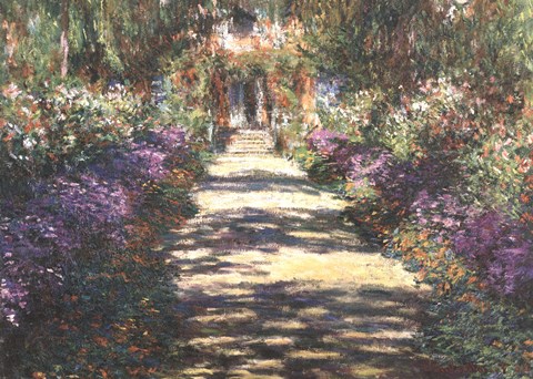 Framed Garden at Giverny Print
