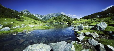 Framed Ribno Banderishko River in Pirin National Park, Bulgaria Print