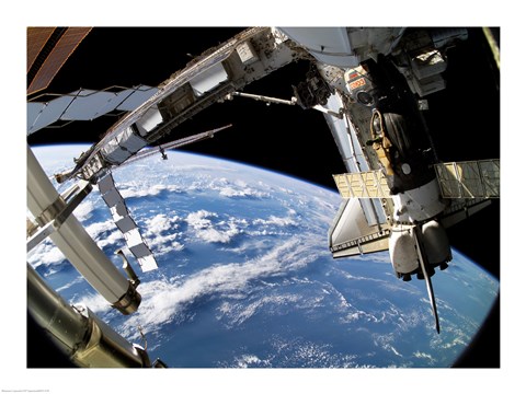 Framed Space Shuttle Atlantis, Soyuz Spacecraft, STS-115 Mission, September 17, 2006 Print