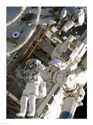 Framed Construction and Maintenance on the International Space Station Print