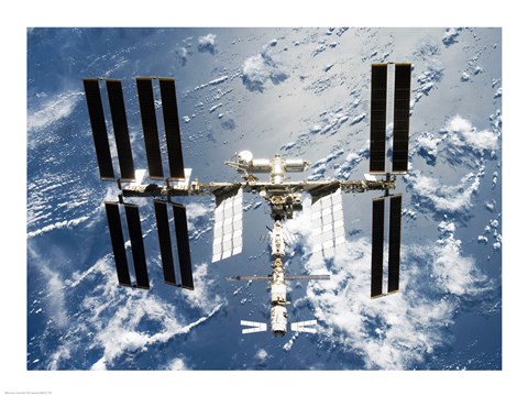 Framed International Space Station is seen from Space Shuttle Discovery Print