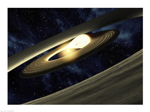 Framed This artist&#39;s conception shows a lump of material in a swirling, planet-forming disk Print