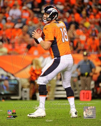 Framed Peyton Manning 2014 Football Action Print