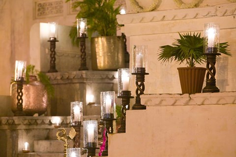 Framed Staircase in the City Palace, Rajasthan, India Print