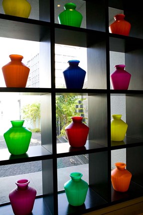 Framed Plastic Water Jugs in the Park Chennai Hotel, India Print